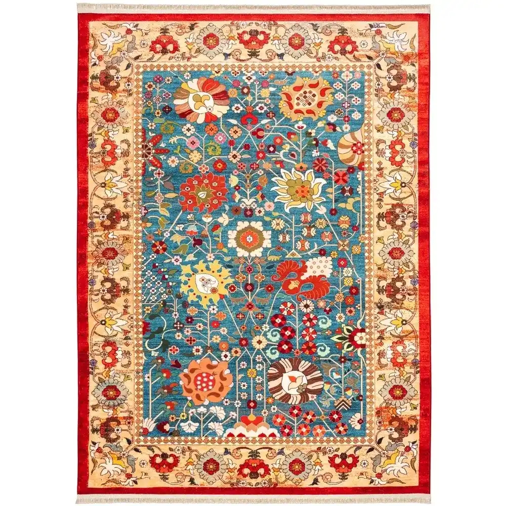 فرش ماشینی سنتی طرح 900403 سبز 1000 شانه